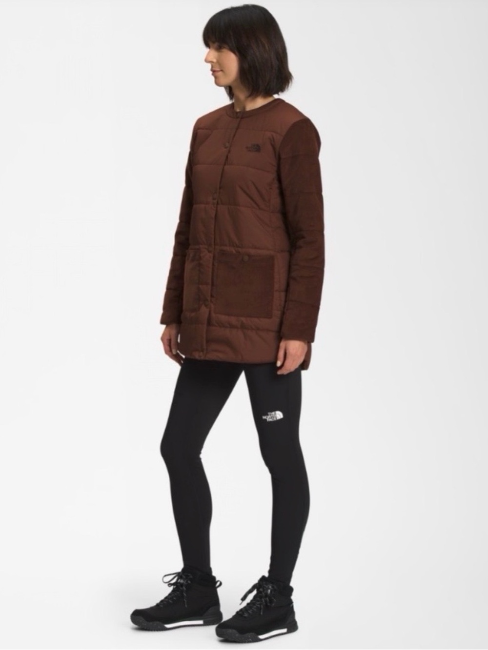 The North Face Harway Dark Oak Corduroy Puffer Jacket Brown Size Large